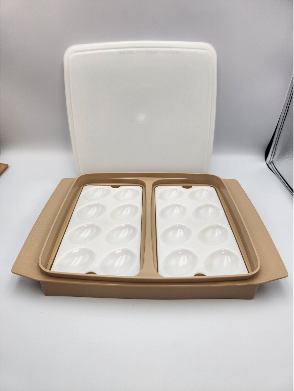 Vintage Tupperware Mini Egg Candy Chocolate Mold Carrier 723-2